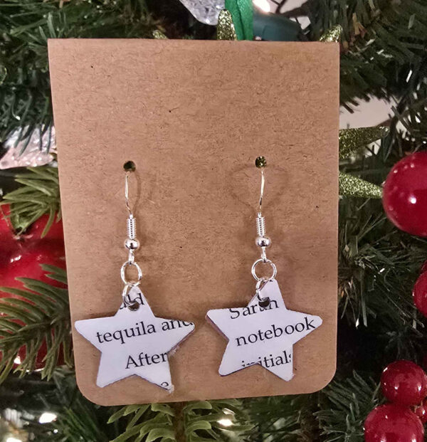 Decoding Jessica Star Earrings – Handmade Literary Jewelry - Image 2