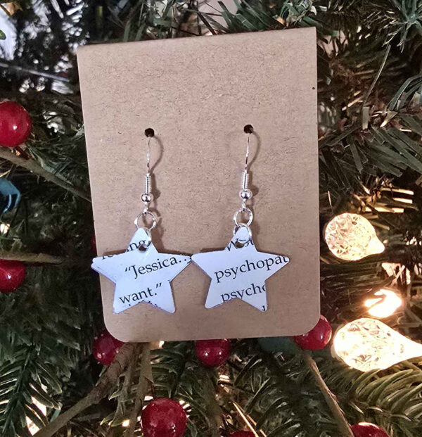 Decoding Jessica Star Earrings – Handmade Literary Jewelry - Image 4